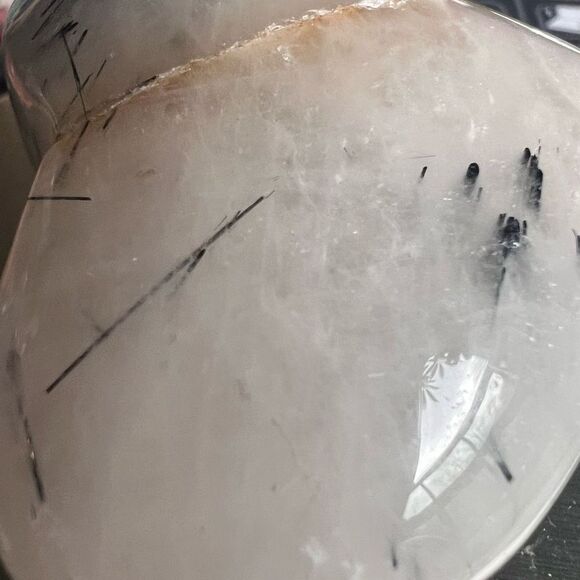 Black Rutilated Quartz Heart Carving (#2) - Picture 7 of 12